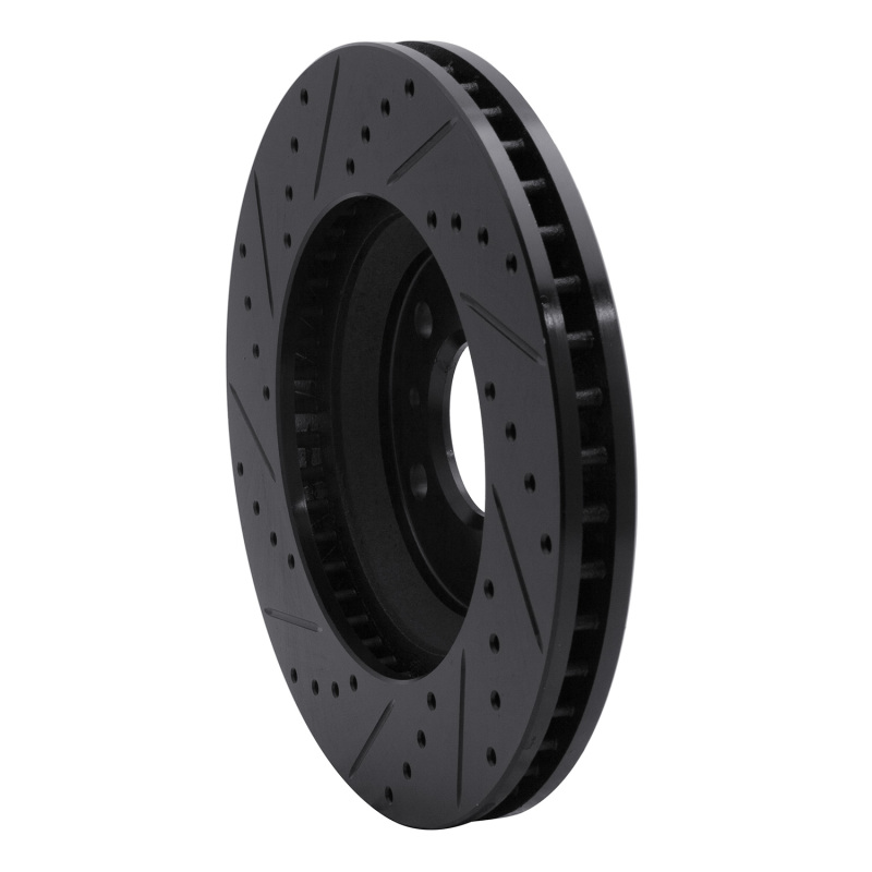 Buick Lucerne Brake Rotor (1) - Front Right - R1 Concepts - Drilled & Slotted - Black - `06-`16